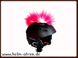 Skihelm - Irokese - Weiß-Pink
